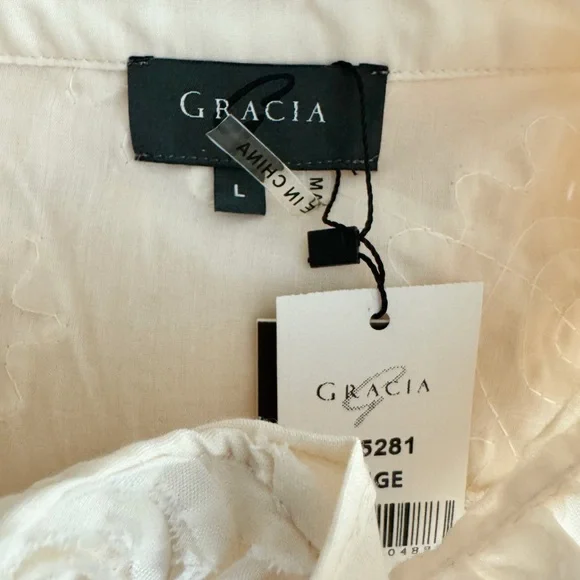 Garcia Floral Ribbon Blouse in Ivory Large - Picture 9 of 11